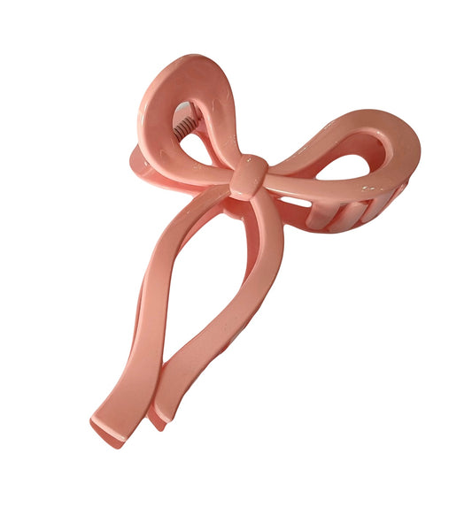Bow claw clip in pink