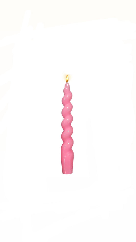 Pink spiral scented candle